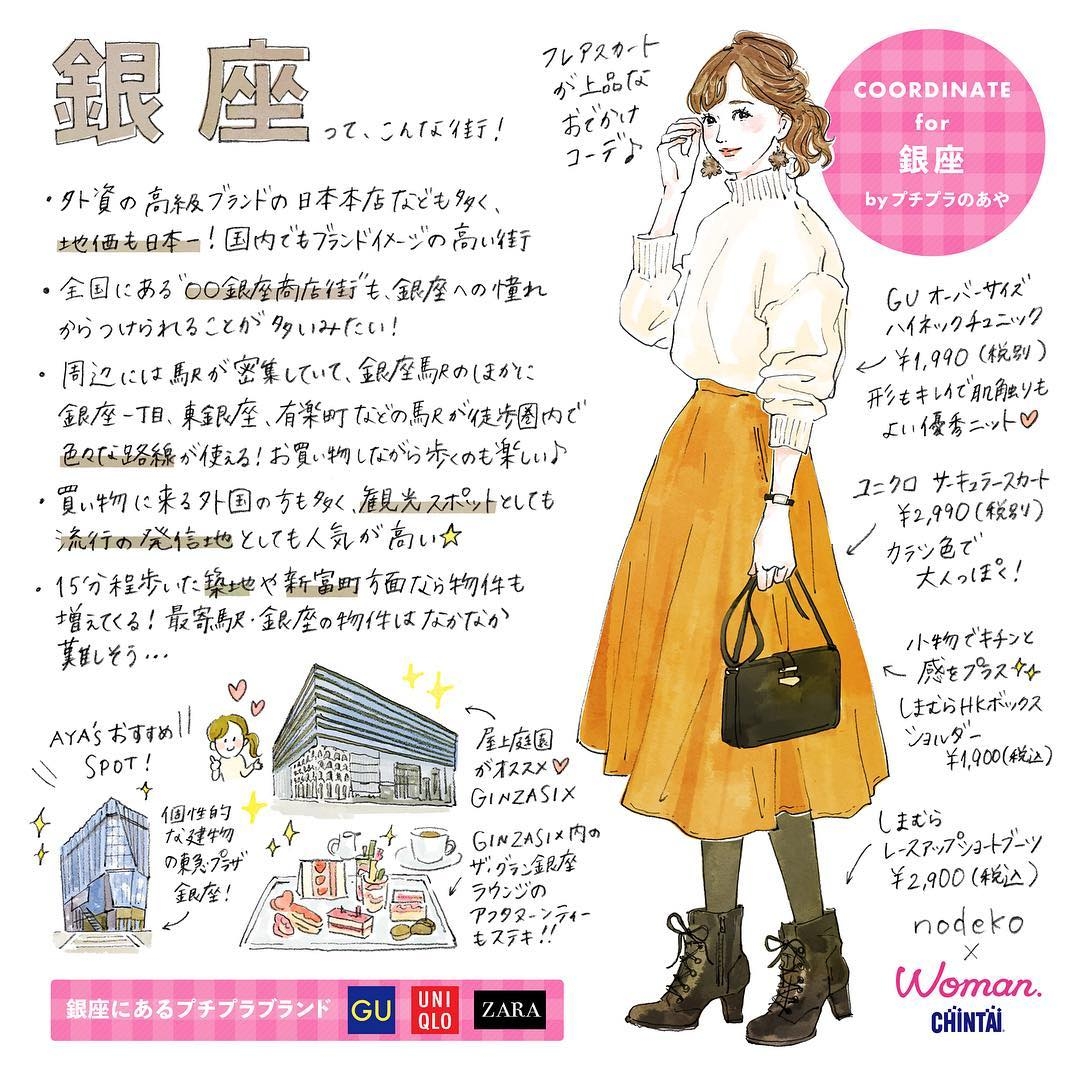 日本插畫家 nodeko 筆下的「銀座女孩」。