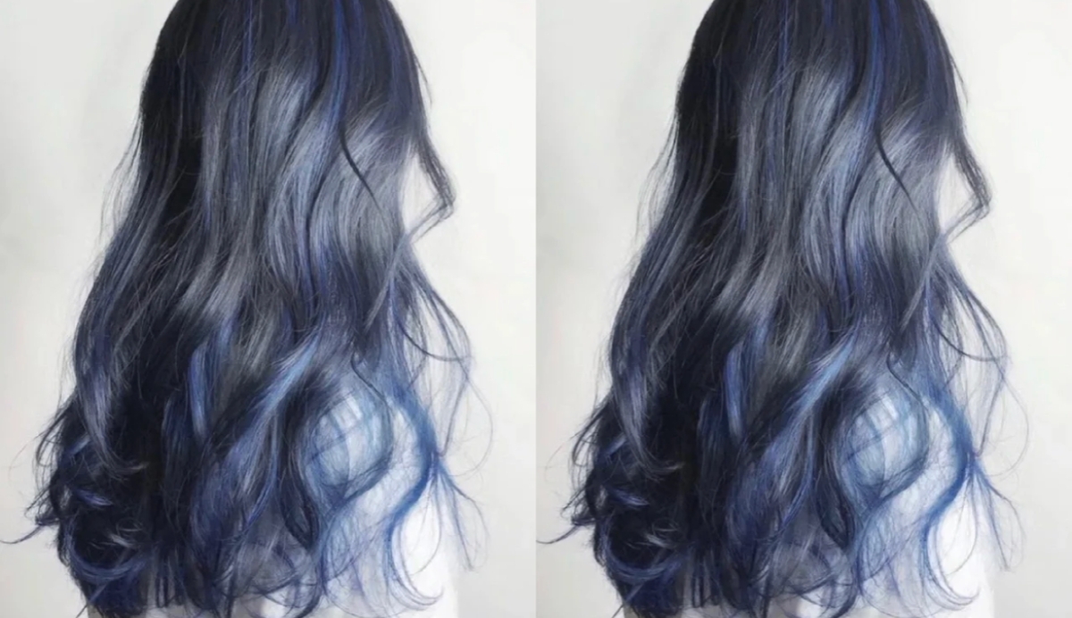 煙燻藍黑色挑染個性風十足