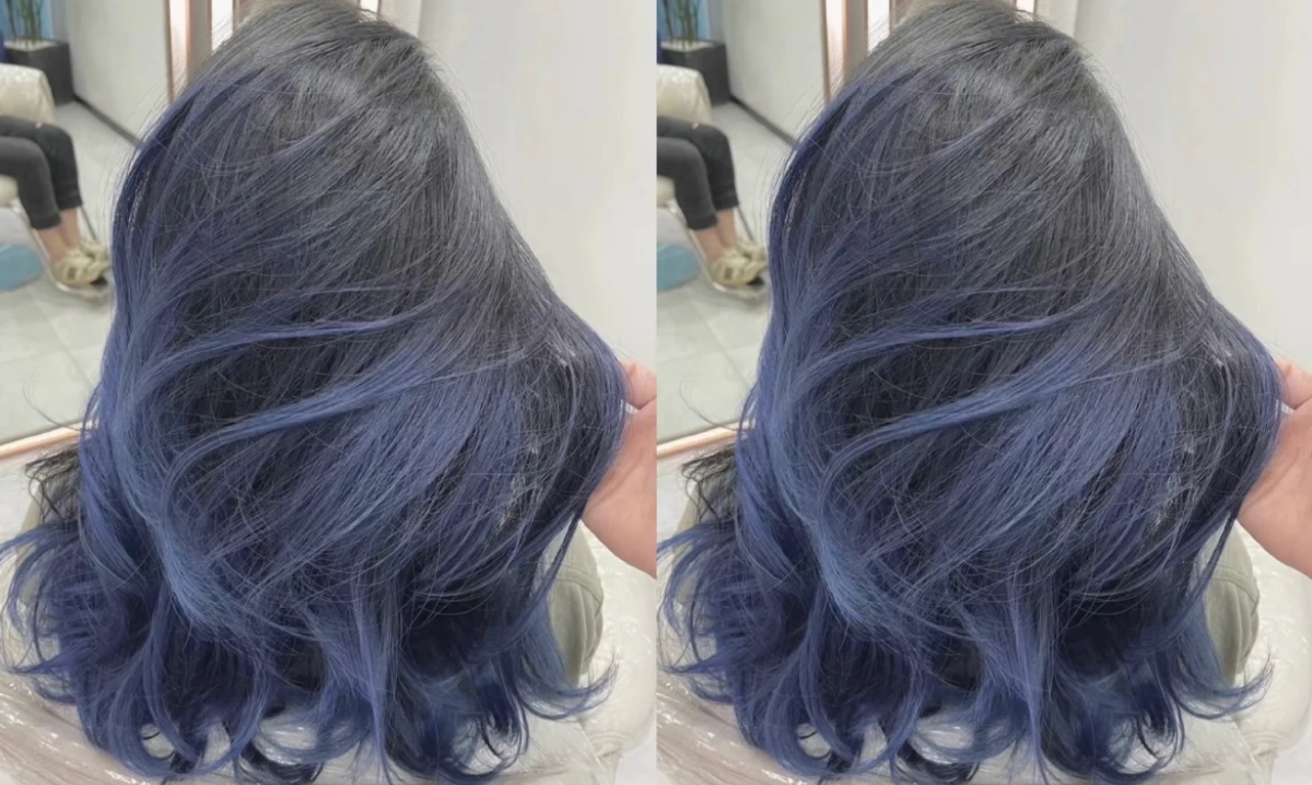 灰藍髮色推薦2：藍紫雙色漸層
