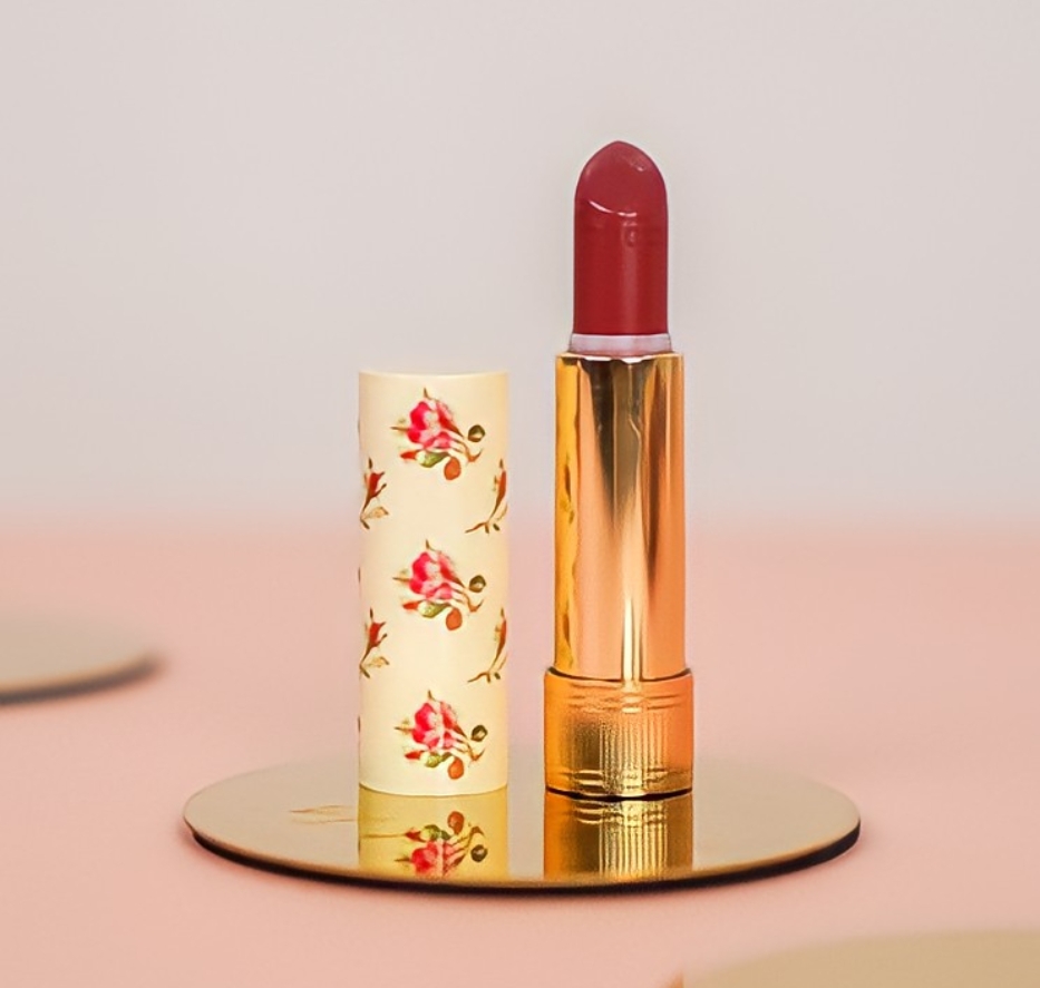 情人節唇膏推薦6:GUCCI 「碎花金管」Rouge à Lèvres Satin系列 #203,NT$1,150