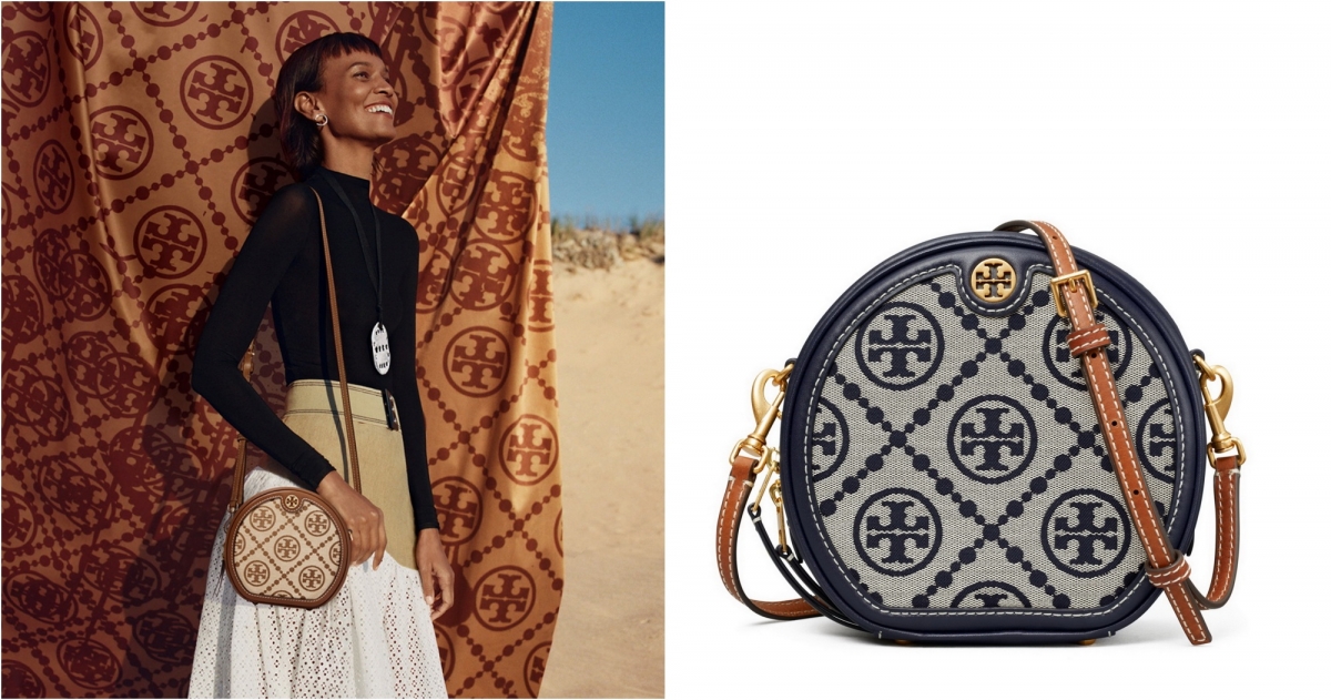 Tory Burch 海軍藍 T Monogram滿月包，NT$20,900