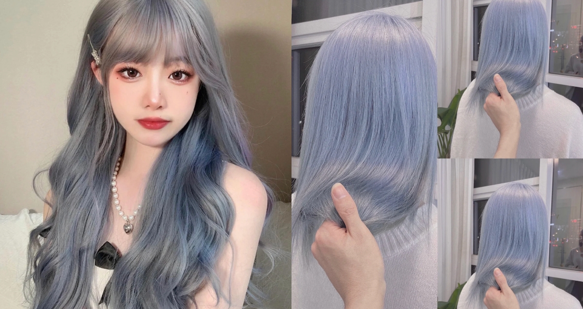 灰藍髮色推薦1：冰藍霧灰色