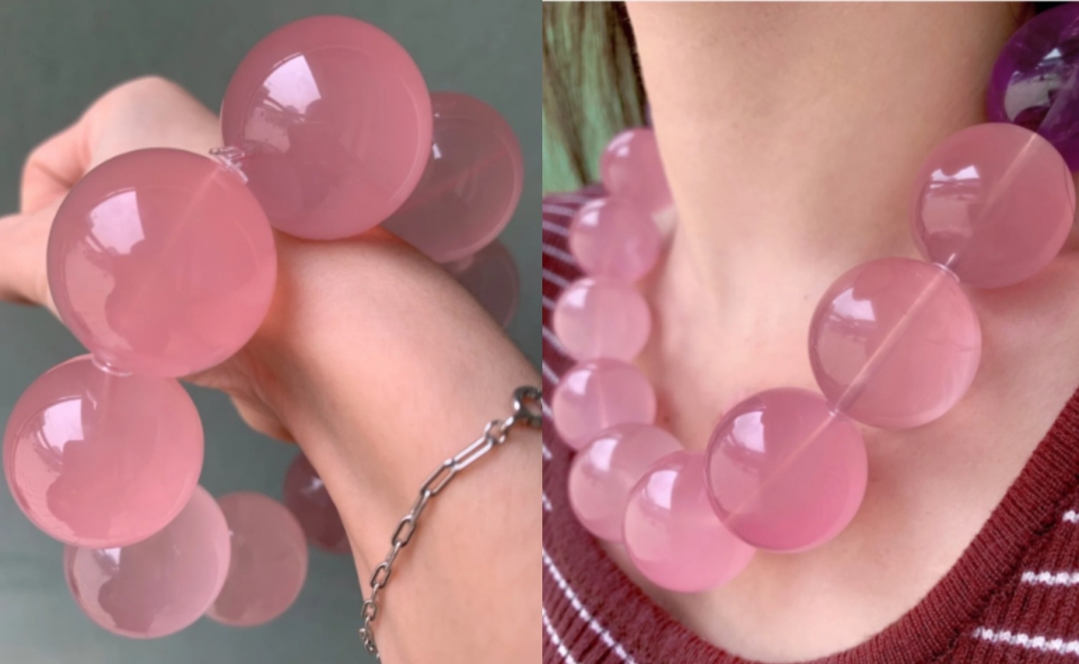 放大版的粉晶飾品，讓許多希望開運、招桃花的人非常想入手。