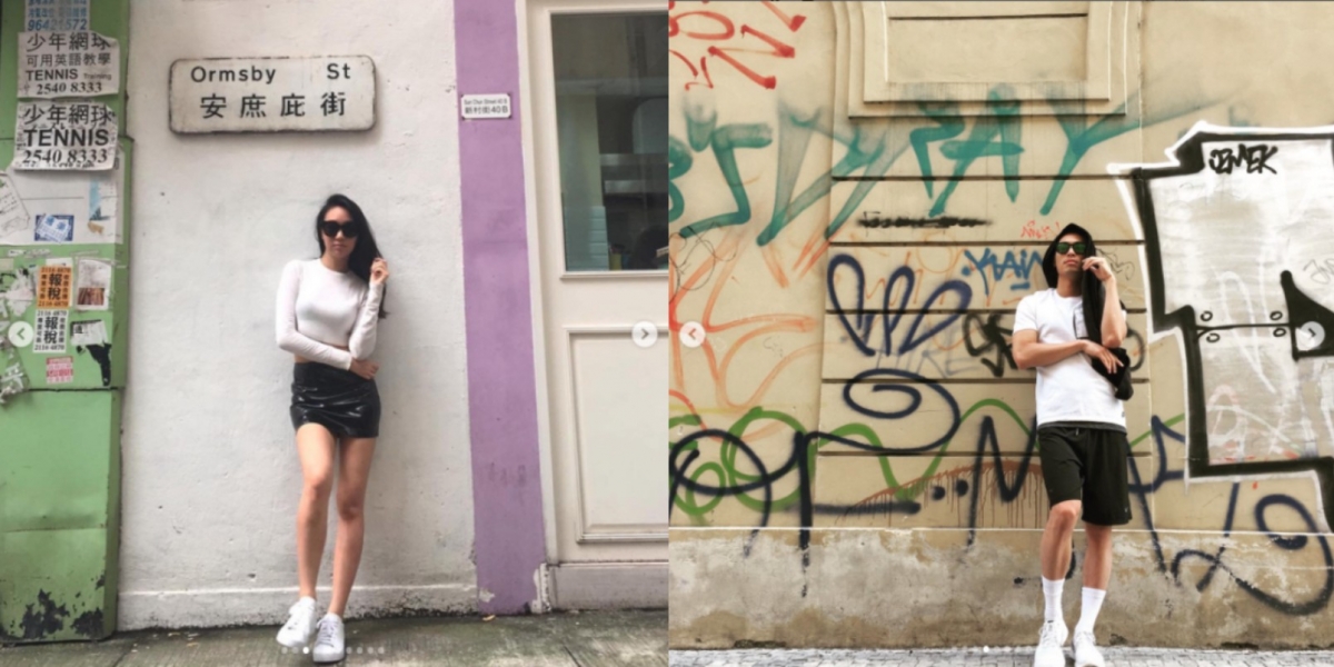 楊祐寧模仿愛妻拍攝一系列照片。