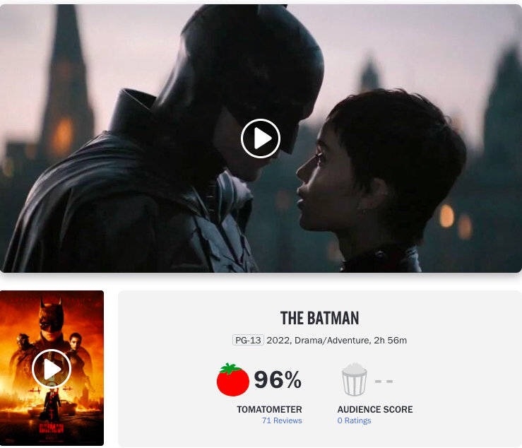 國外媒體《蝙蝠俠》開局口碑絕佳