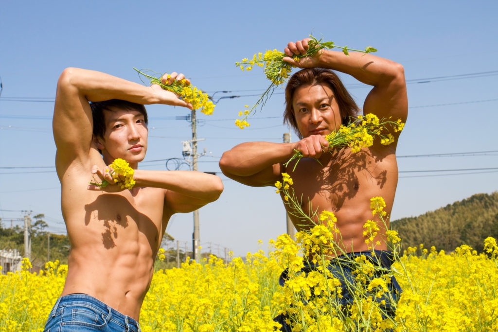 季節限定的「猛男們在油菜花田」