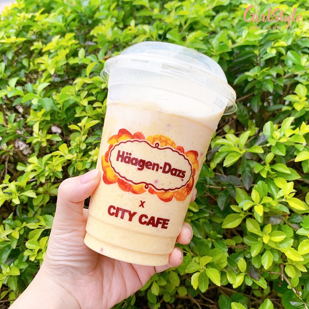 芒果覆盆子拿鐵冰沙