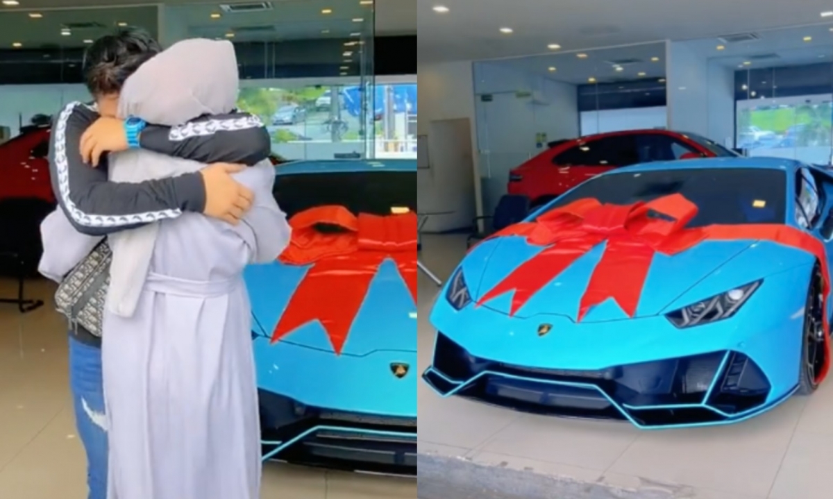 一名年僅19歲的孕婦，贈送給老公一台藍寶堅尼。