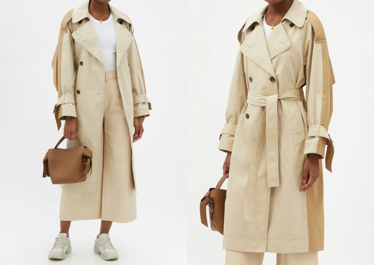 ACNE STUDIOS Odande two-tone cotton trench coat,約 NT$22,747