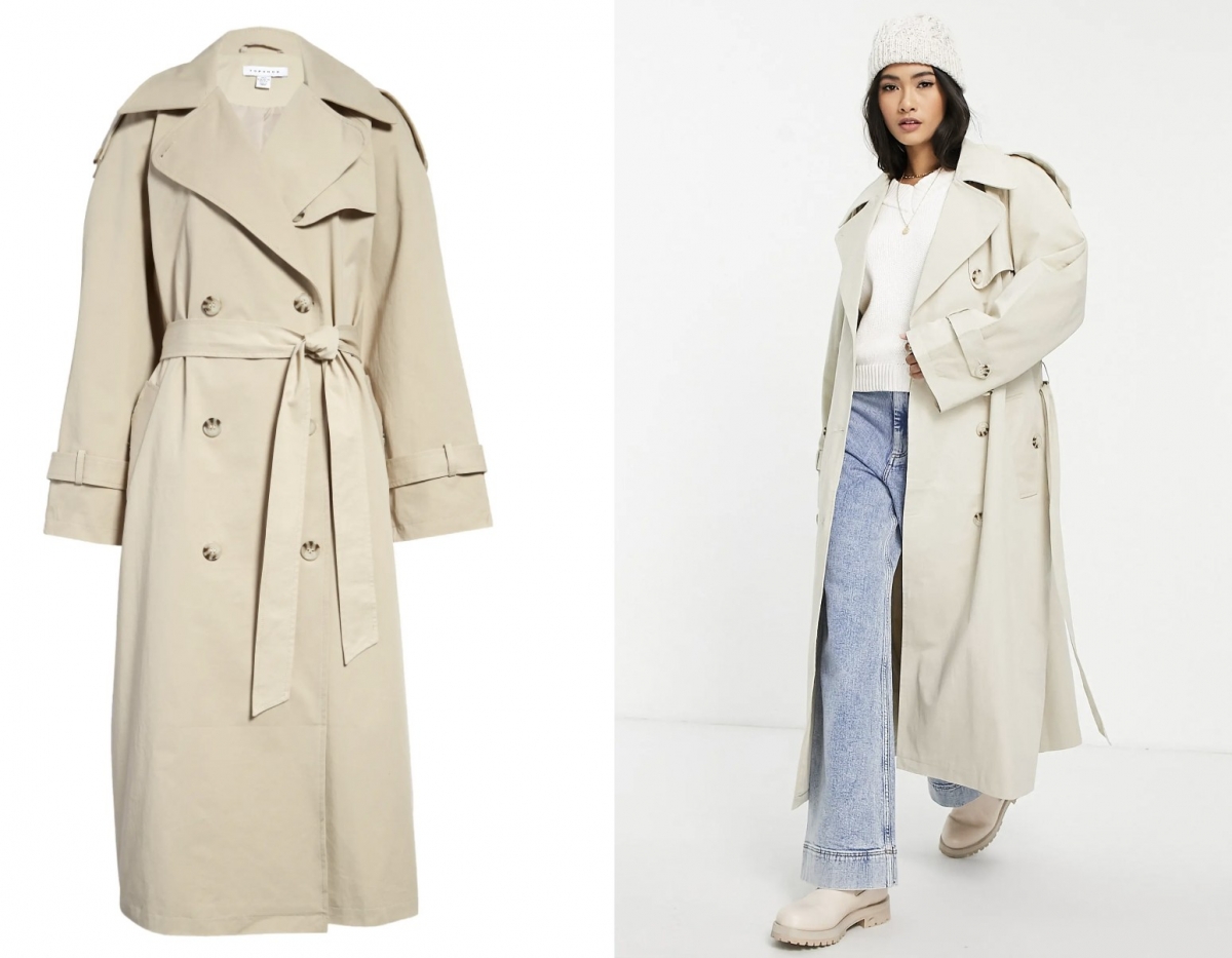 Topshop Classic Oversize Cotton Trench Coat,約 NT$4,520
