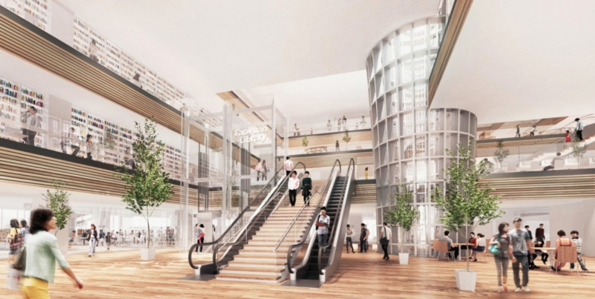 目前規劃館內1樓為入口大廳、演講廳(1及2樓)、自習室、自助還書區、文創市集、咖啡館...等。