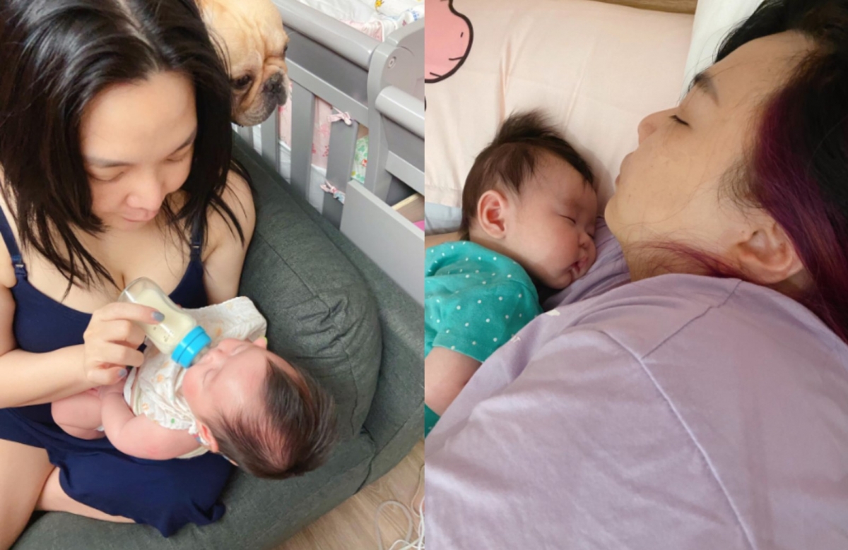 小甜甜非常呵護女兒。