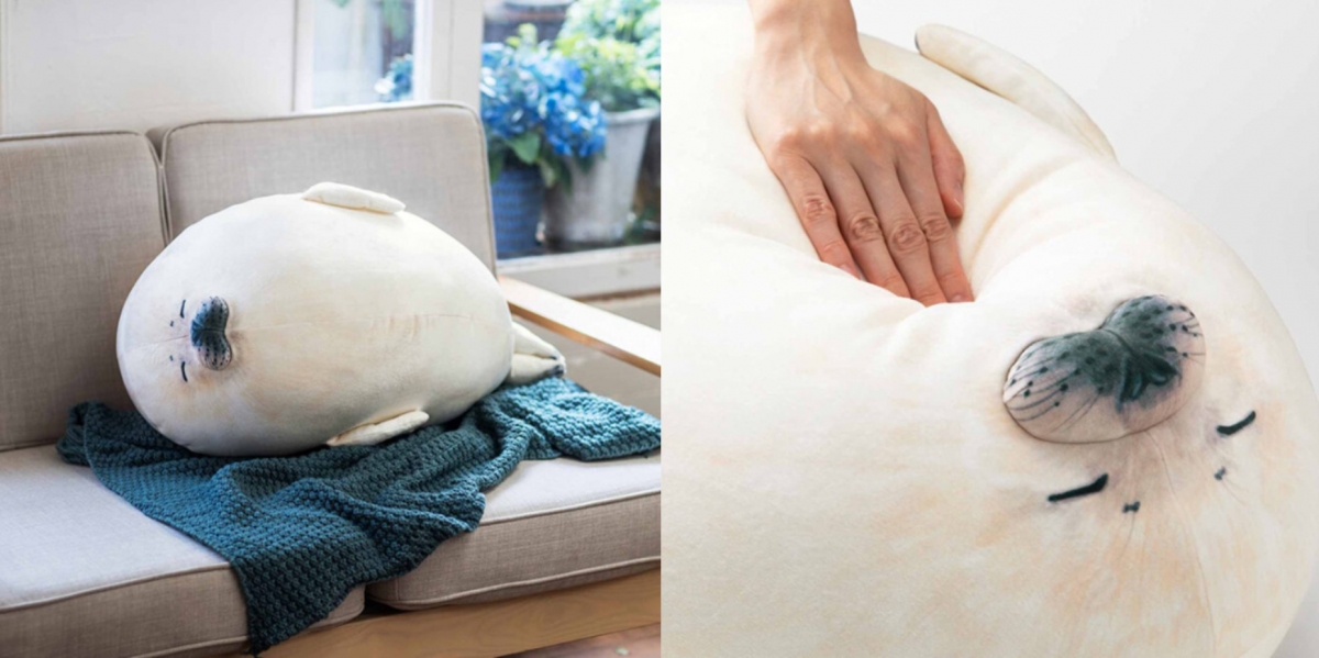 可愛、柔軟的視覺、觸覺感受，讓許多人都想購入這款海豹寶寶造型的抱枕。