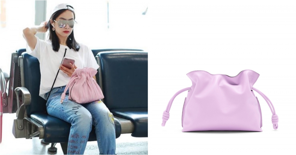 LOEWE Flamenco 蘭花色小牛皮迷你手拿包 $ 65,000