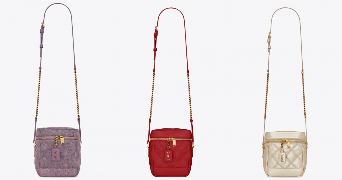 SAINT LAURENT VANITY 正紅色菱格紋珠寶盒包,NT$54,300