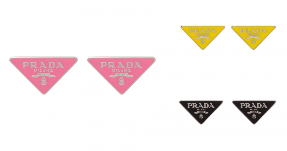 Prada 三角標誌耳環,NT$19,000