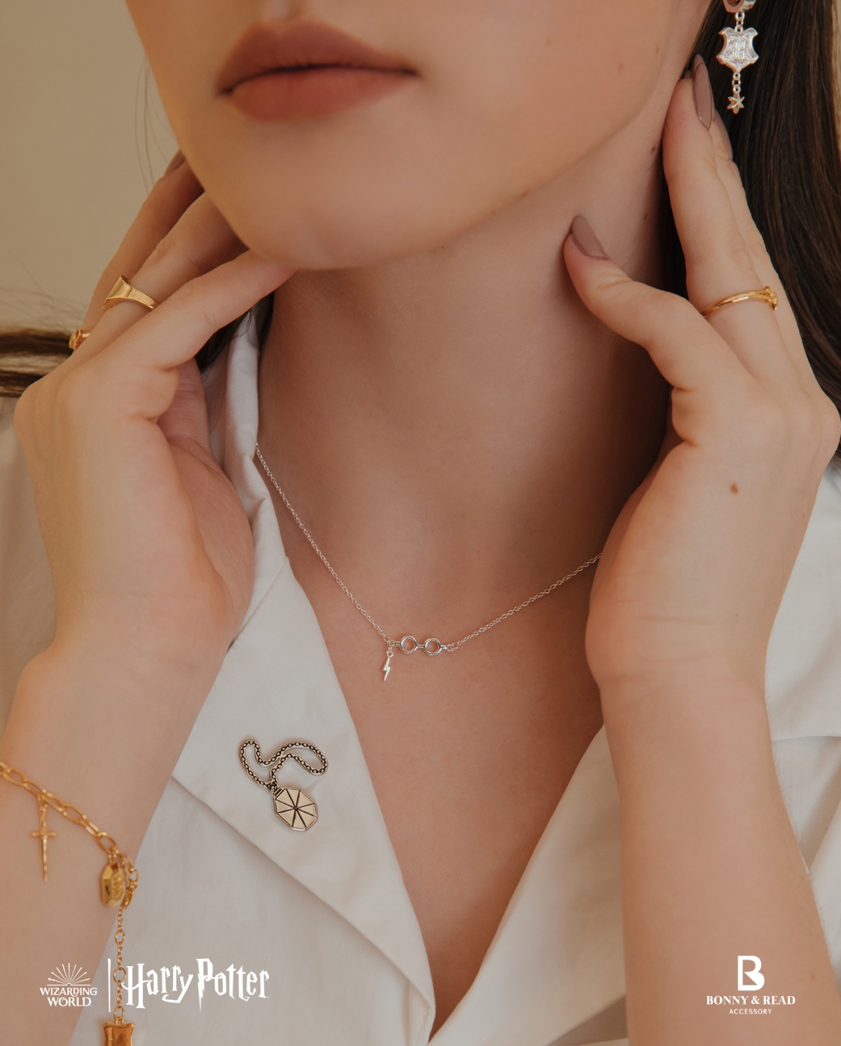 7-11 圓框眼鏡鎖骨鍊