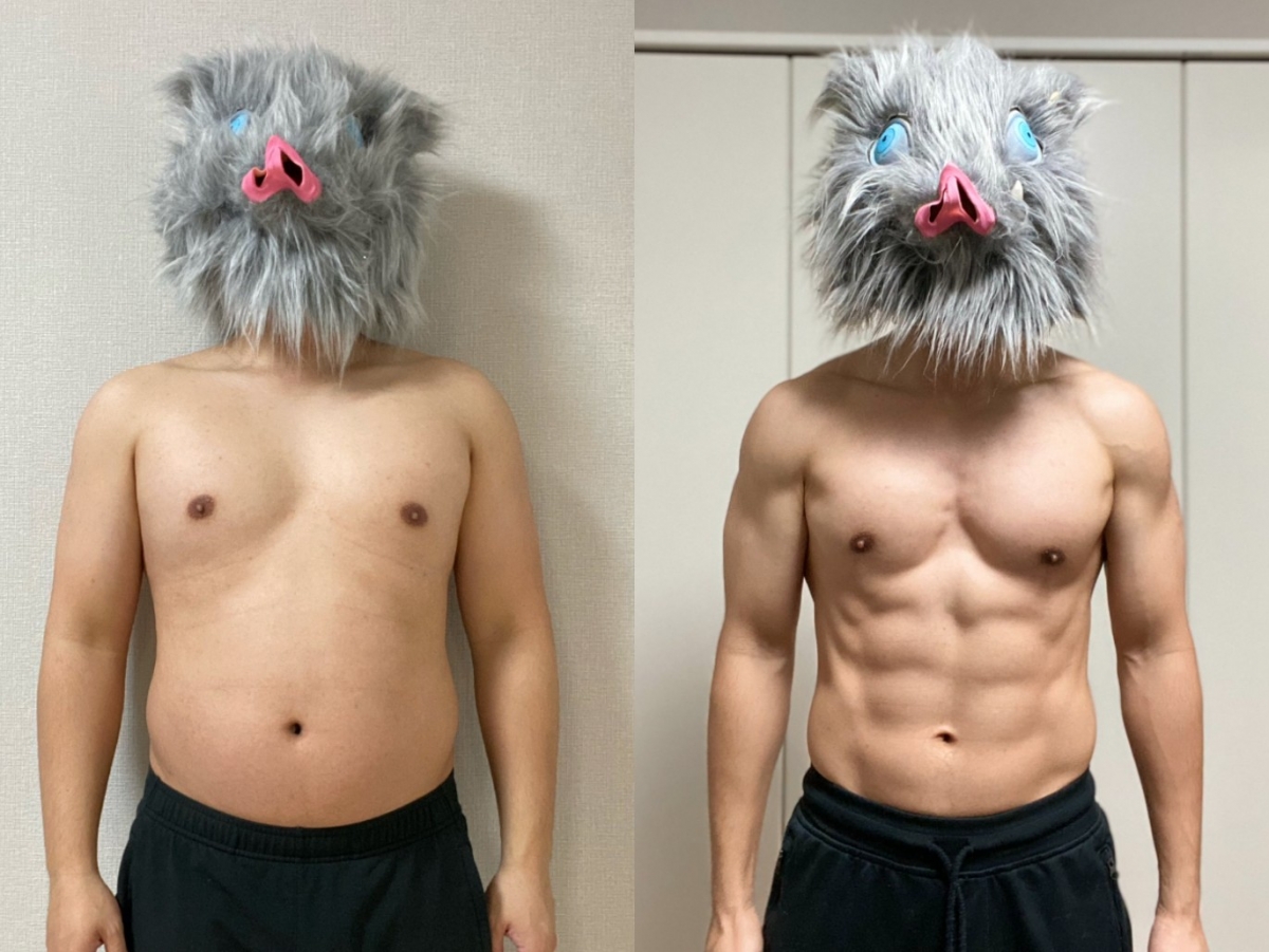 日本一名上班族分享居家瘦身成果照。