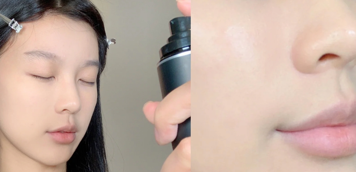 不脫妝「逆毛孔底妝畫法」4:蜜粉+定妝噴霧