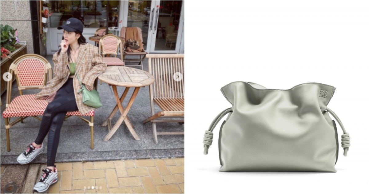 LOEWE Flamenco 淺灰色小牛皮手拿包，NT$81,000