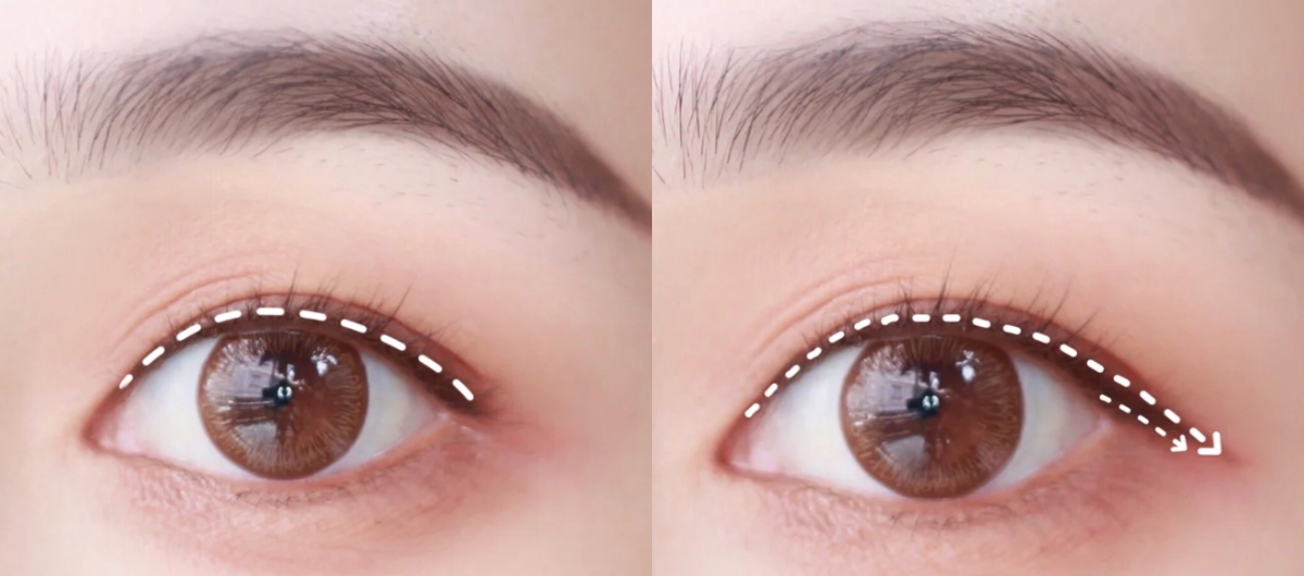 萬用眼線畫法2:無辜感下垂眼線