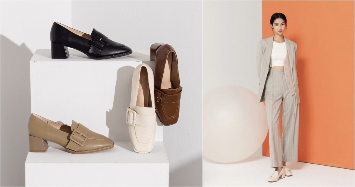 D+AF 大方釦中跟樂福鞋，NT$980