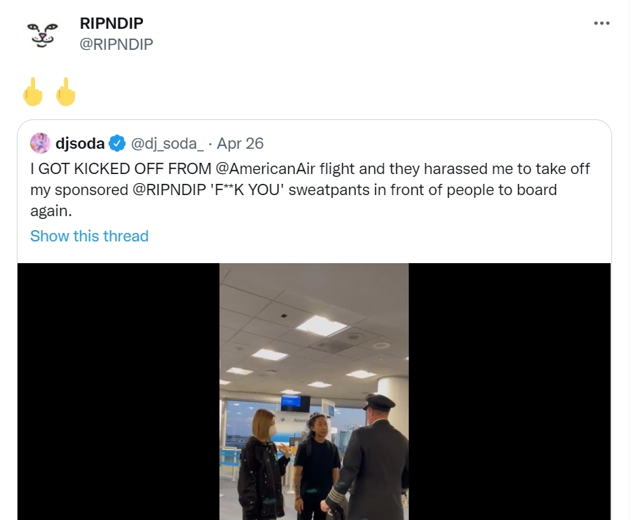 品牌RIPNDIP也親自回應此事件