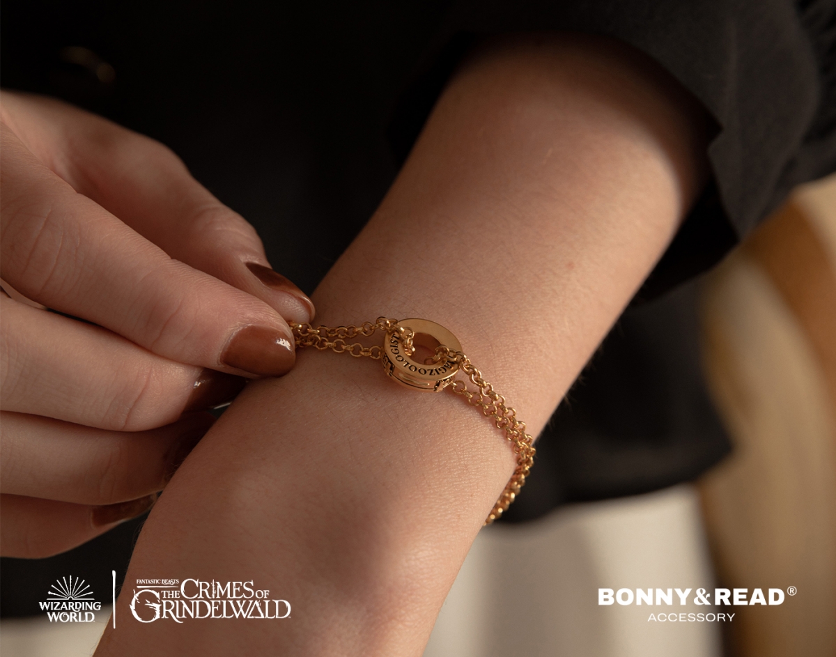 BONNY&READ紐特斯卡曼德標誌手鍊，紳士銀 NT$899／復古金 NT$1,120／神秘灰 NT$799