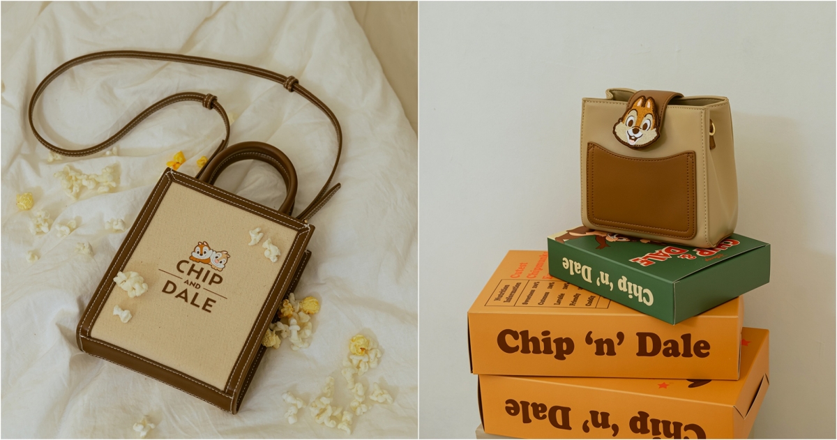 Grace Gift 迪士尼奇奇蒂蒂款手提側背帆布包,NT$999_迪士尼奇奇蒂蒂款側背口袋方包,NT$999