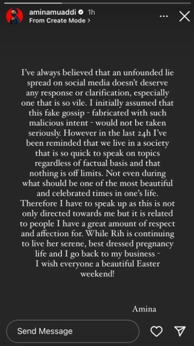 被指「小三」的 Amina 則是發限動回應