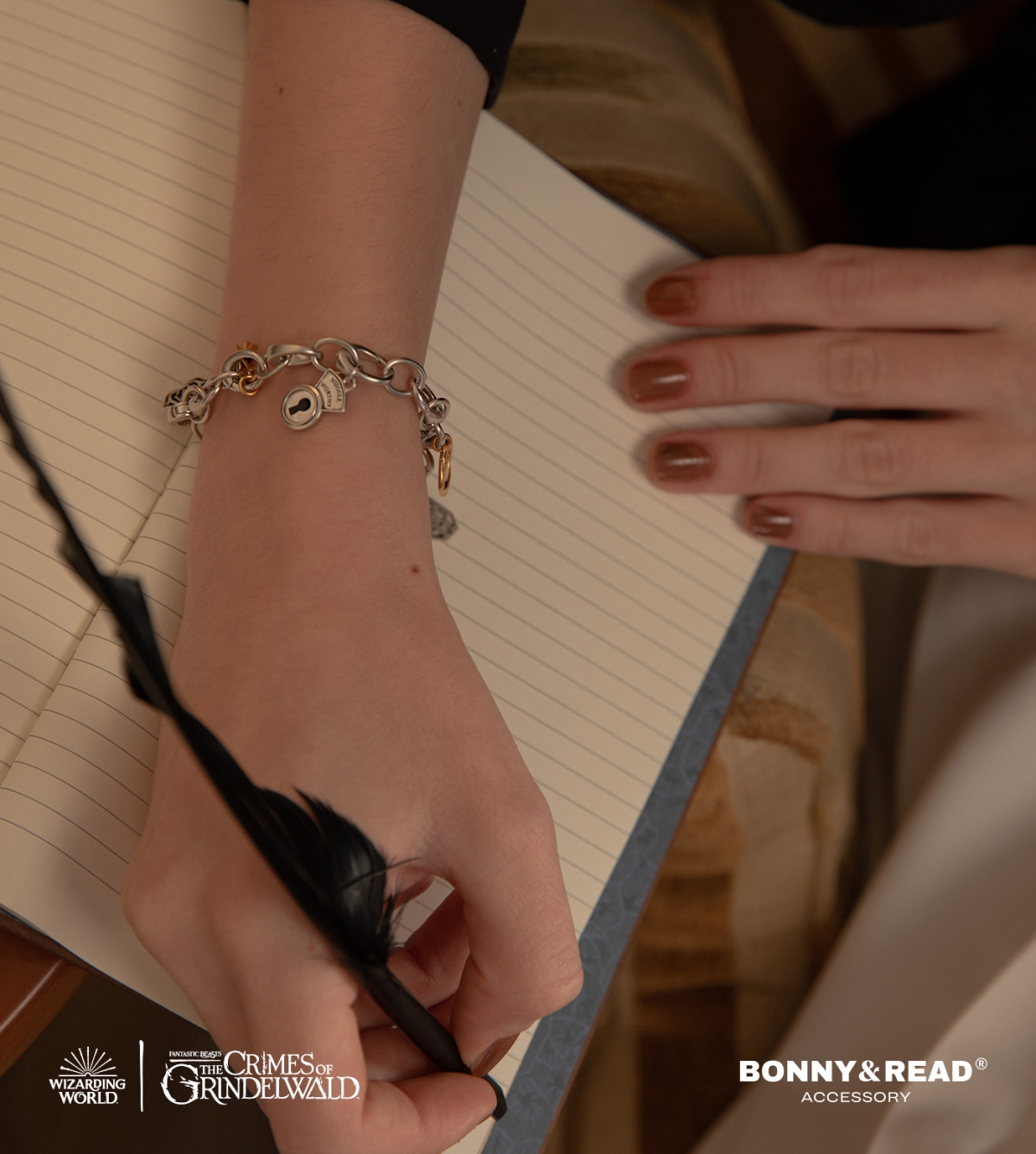 BONNY&READ怪獸與葛林戴華德的罪行吊飾手鍊 紳士銀，NT$1,280