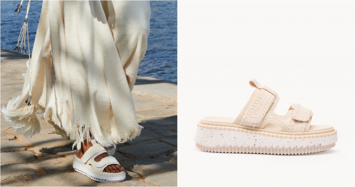 Chloé Lilli 白色厚底拖鞋，NT$26,100