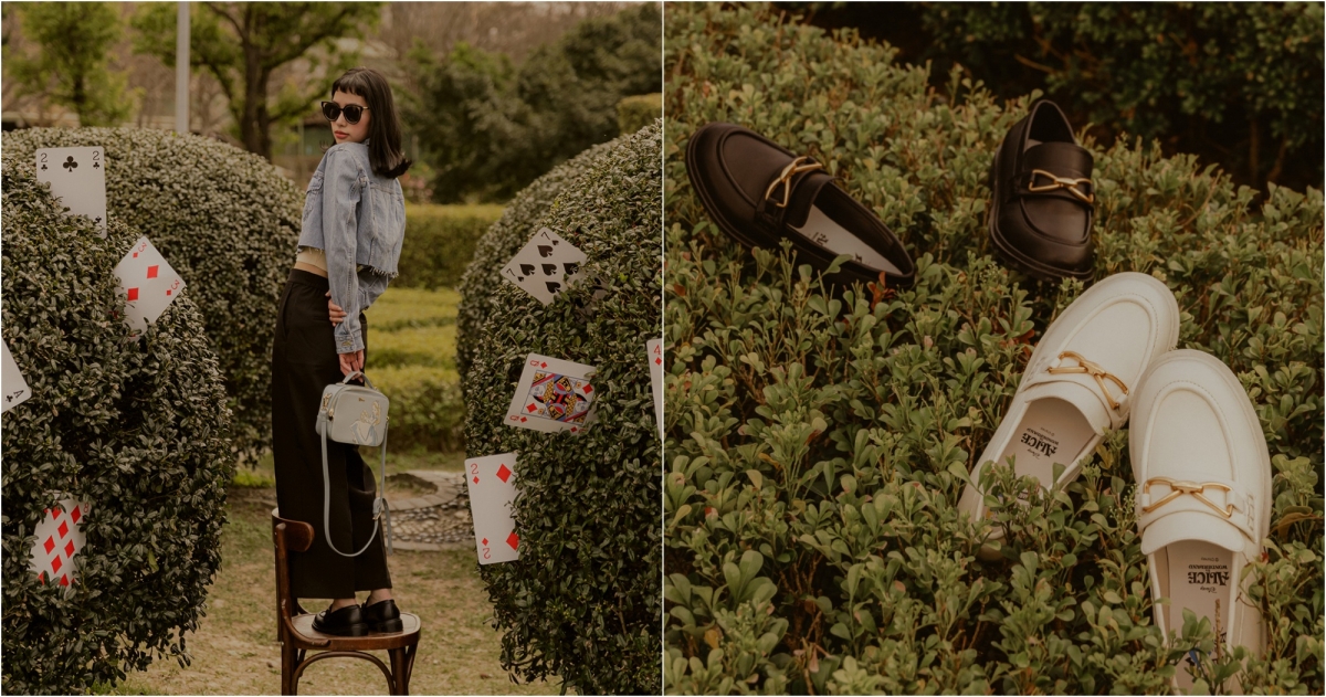 Grace Gift蝴蝶結低跟樂福鞋，NT$1780