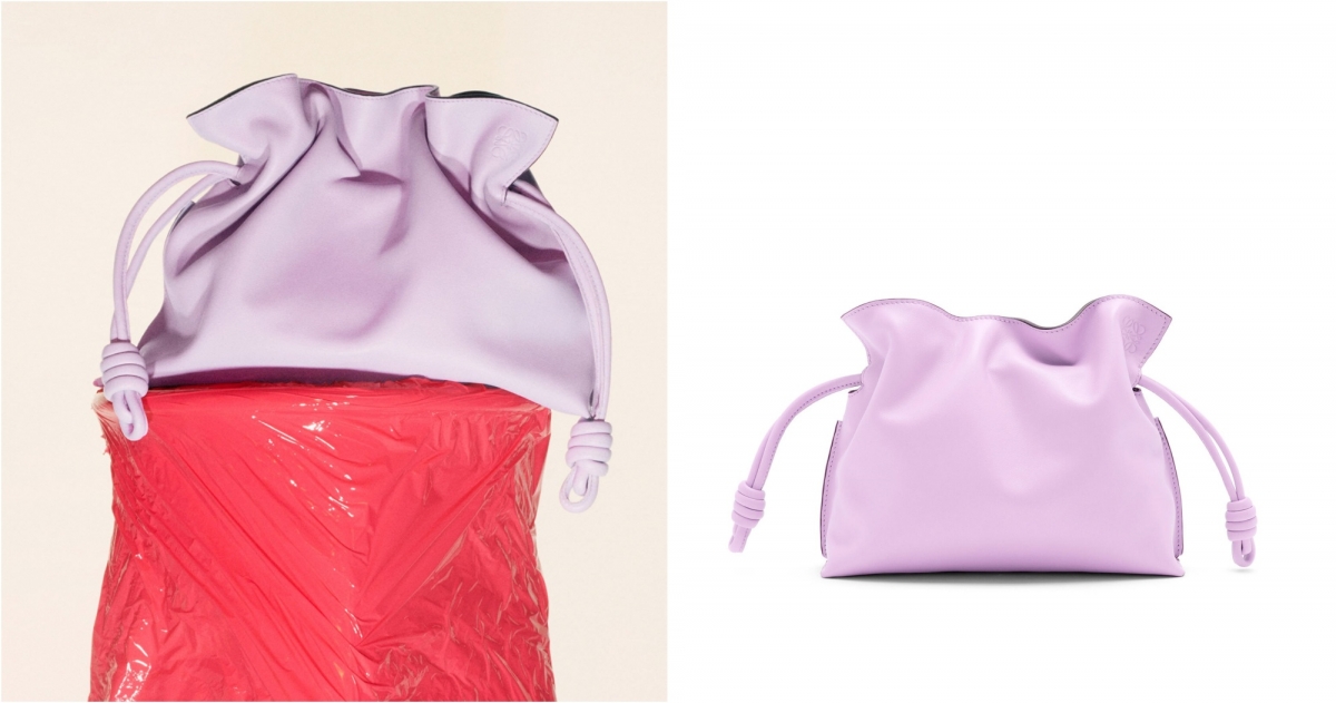 LOEWE Flamenco 蘭花色小牛皮迷你手拿包，NT$65,000