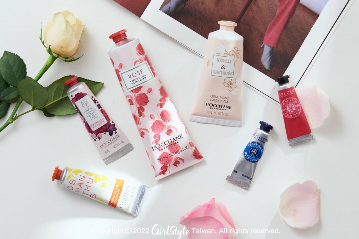 經典花香護手霜 /玫瑰護手霜 150ml+亞爾緞帶護手霜30ml+橙花&蘭花護手霜75ml+ 桂花護手霜 30ml+乳油木護手霜10ml+乳油木玫瑰護手霜10ml $2350(75折)