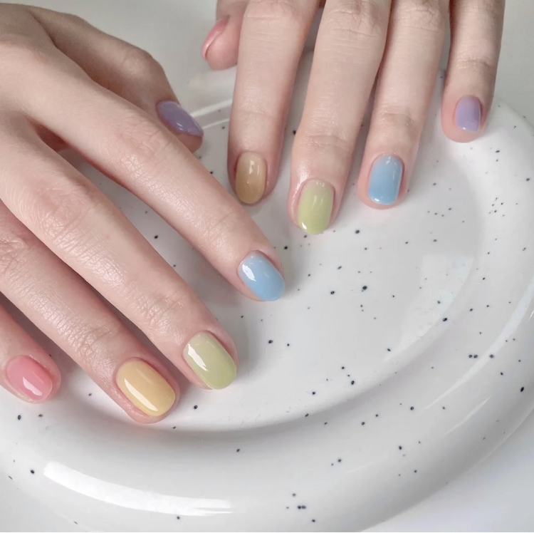 5種顏色跳色美甲