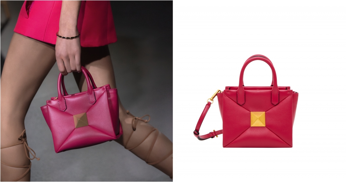 Valentino Garavani One Stud 艷粉色小羊皮小型提包,NT$78,500