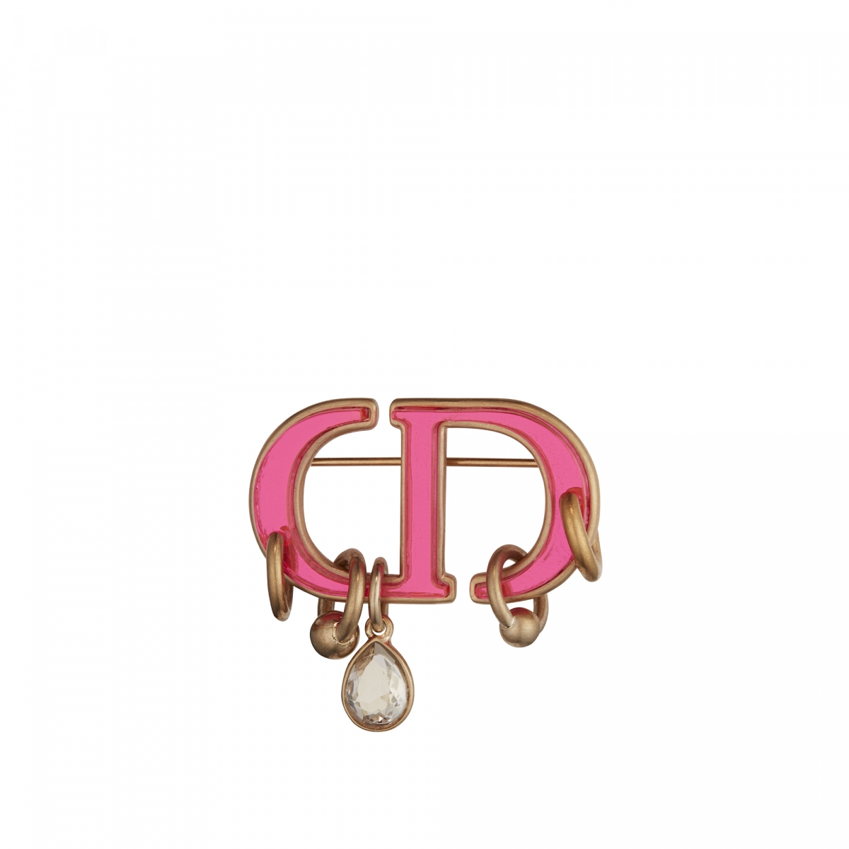 Dior 30 Montaigne 粉色透明樹脂 CD logo 金色胸針,NT$17,500