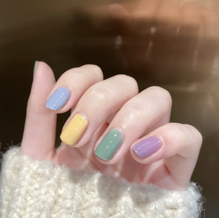 5種顏色跳色美甲