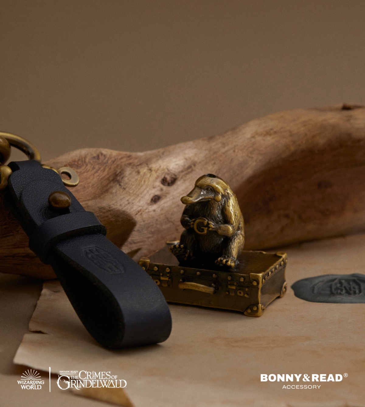 BONNY&READ玻璃獸皮革鑰匙圈，