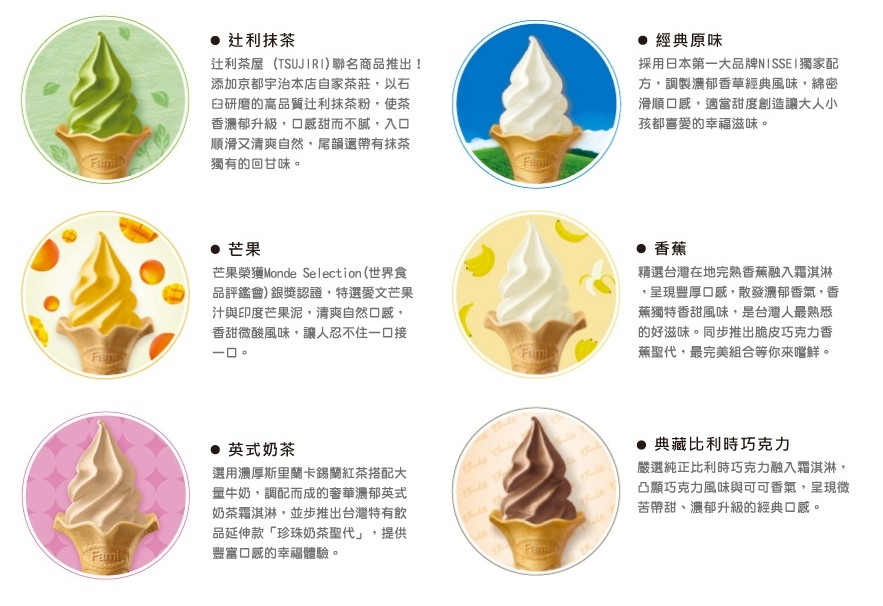全家霜淇淋口味歷年