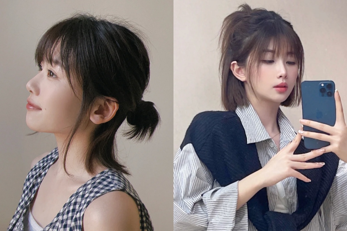 半丸子頭/半馬尾