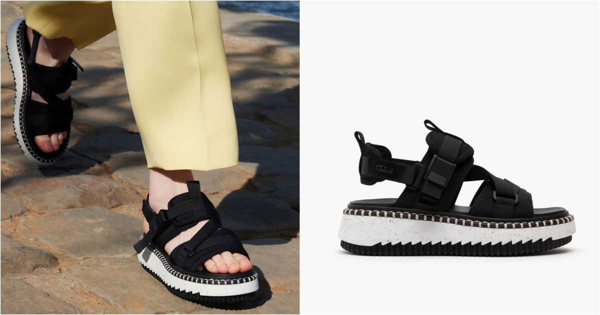 Chloé Lilli 黑色厚底涼鞋,NT$24,600