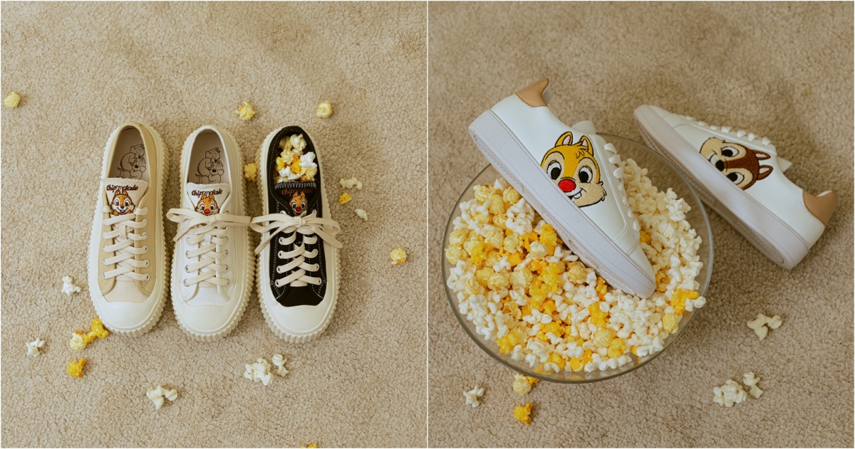 Grace Gift 迪士尼奇奇蒂蒂款Q毛綁帶休閒鞋,NT$1,880_迪士尼奇奇蒂蒂款帆布厚底餅乾鞋,NT$2,080