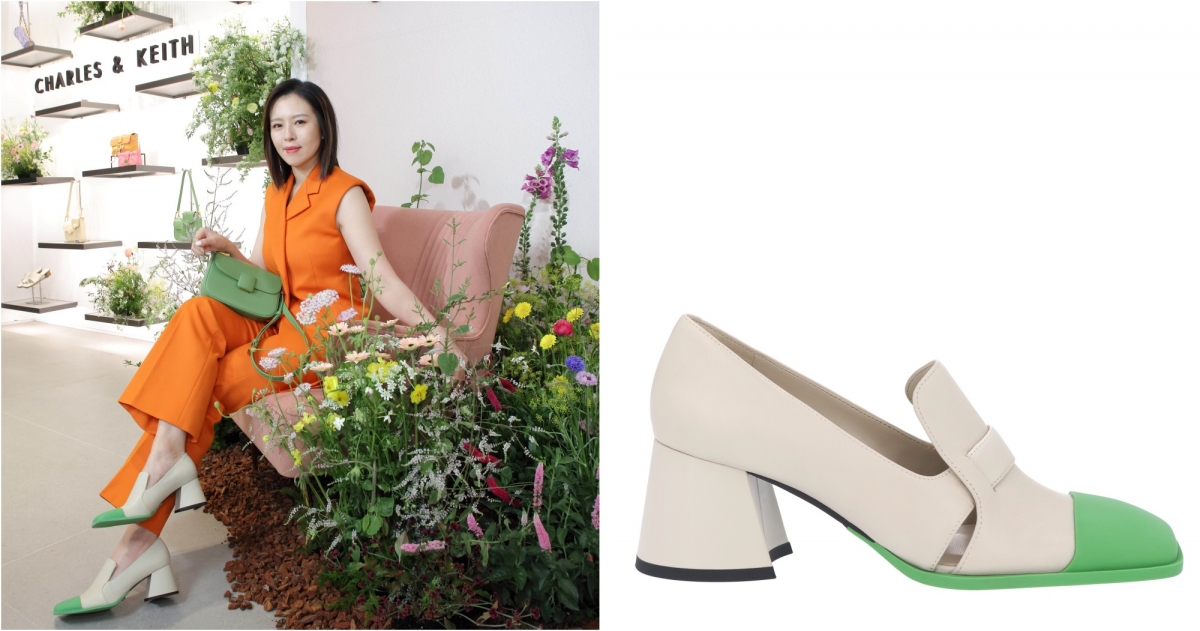 CHARLES & KEITH Andre方頭樂福粗跟鞋，NT2,990