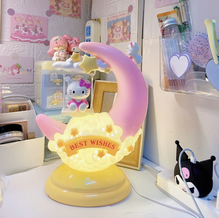 少女心爆炸的「Hello Kitty月亮小夜燈」