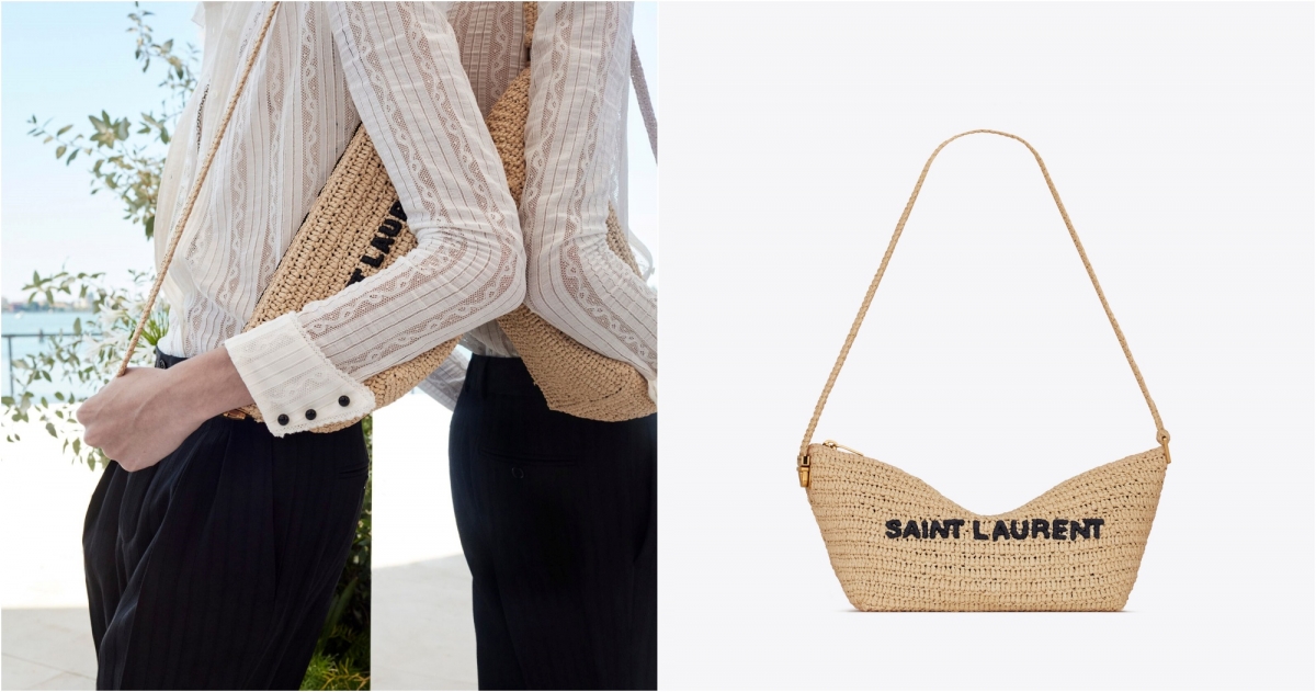 SAINT LAURENT LE RAFIA 拉菲草編織胸包，NT$34,850