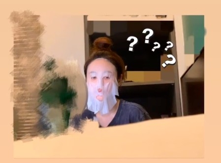Sandy上傳爆笑敷面膜照
