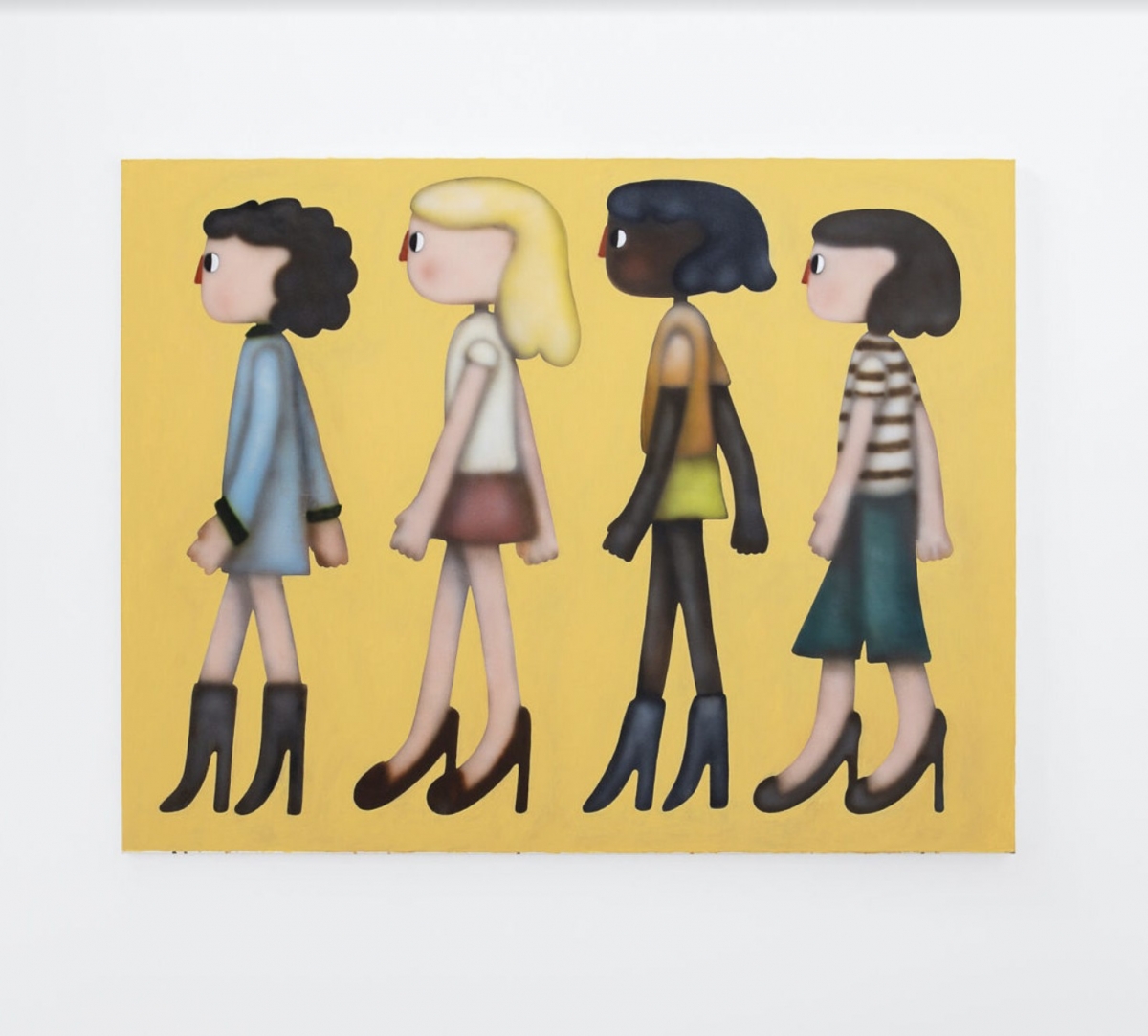 Felix Treadwell, “Nights Out”, 2021, Acrylic on canvas, 140 x 180 cm. Image courtesy of Carl Kostyál Gallery.