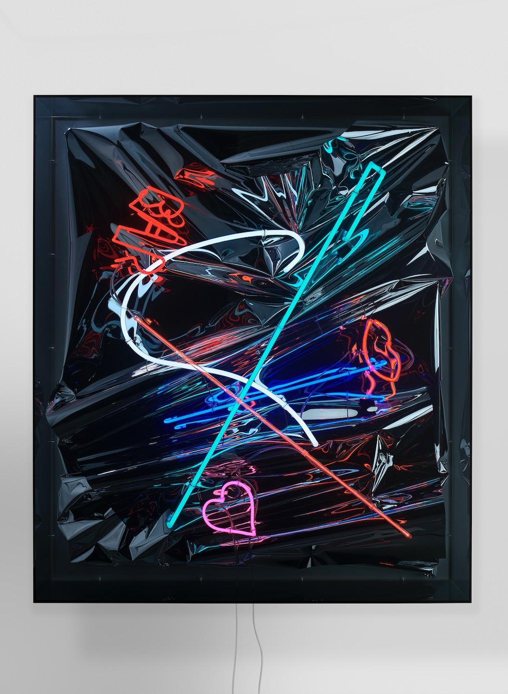 3_Anselm Reyle, “Untitled”, 2021, Mixed media, neon, cable, acrylic glass, 174 x 150 x 27 cm. Image courtesy of SPURS Gallery.